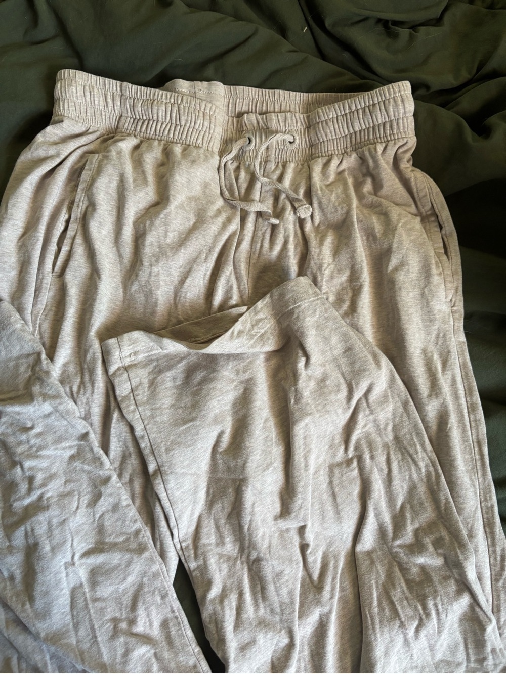 Pact Light Gray Beige Drawstring Loungewear Organic Cotton Sweatpants